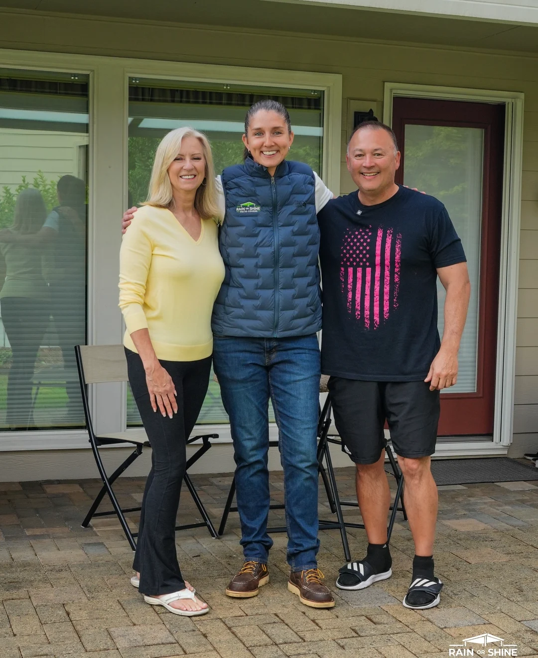 Jenn with customers from Rain or Shine Patio Covers